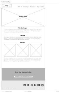 Portfolio Detail Page Wireframe